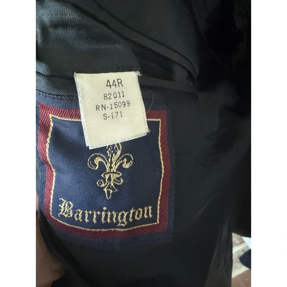 Vintage Barrington Navy Blue Gold Button Blazer Sport Coat Men's 44R